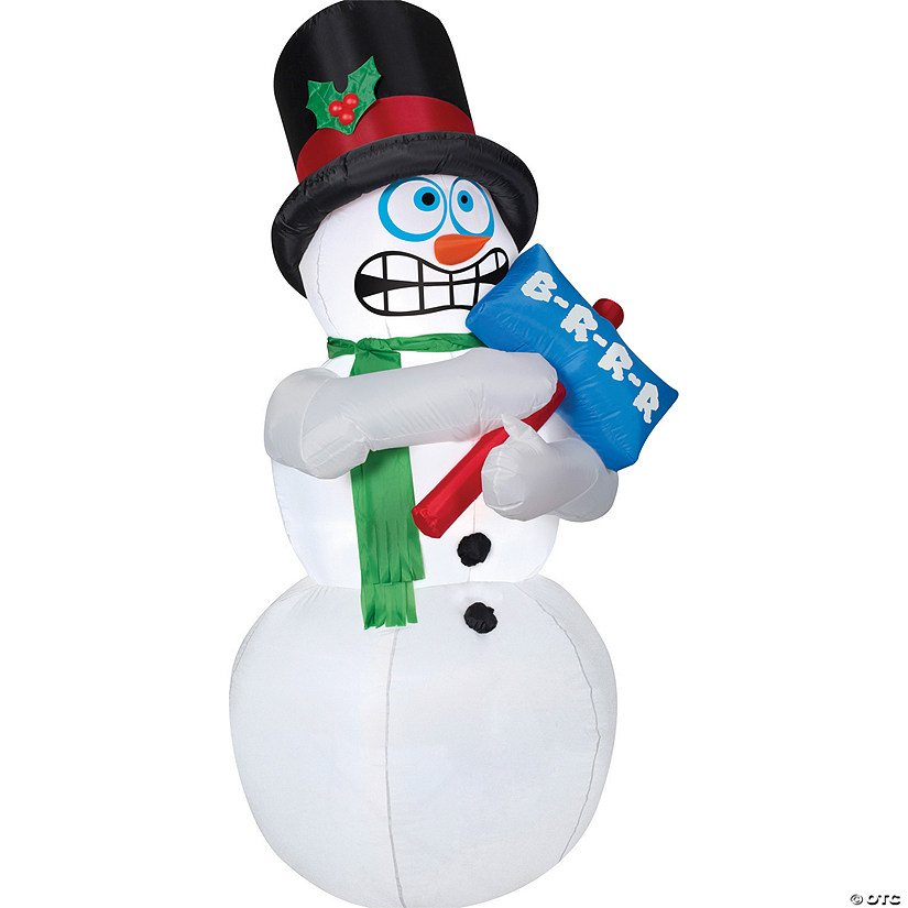 31&quot; Airblown&amp;#174; Animated Shiverng Snowman Inflatable Christmas Yard D&amp;#233;cor Image