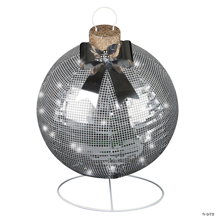 32&quot; Disco Sparkle Silver Christmas Ornament Outdoor Yard Decoration Image