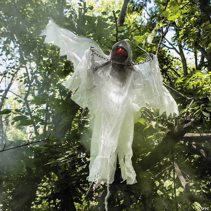 35 1/2&quot; Animated Hanging Faceless Specter with Wings Halloween Decoration Image