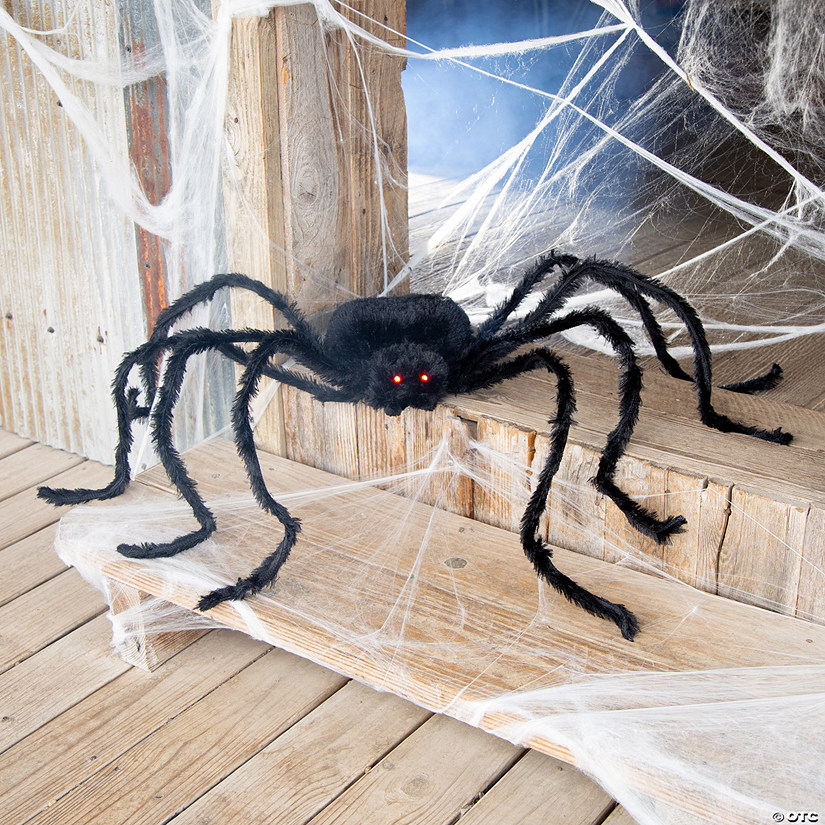 36 1/2" x 61 3/4" Black Spider with Light-Up Eyes Halloween Decoration Image