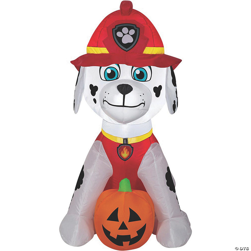 36" Blow Up Inflatable PAW Patrol Marshall with Jack-O'-Lantern Outdoor Halloween Decoration Image