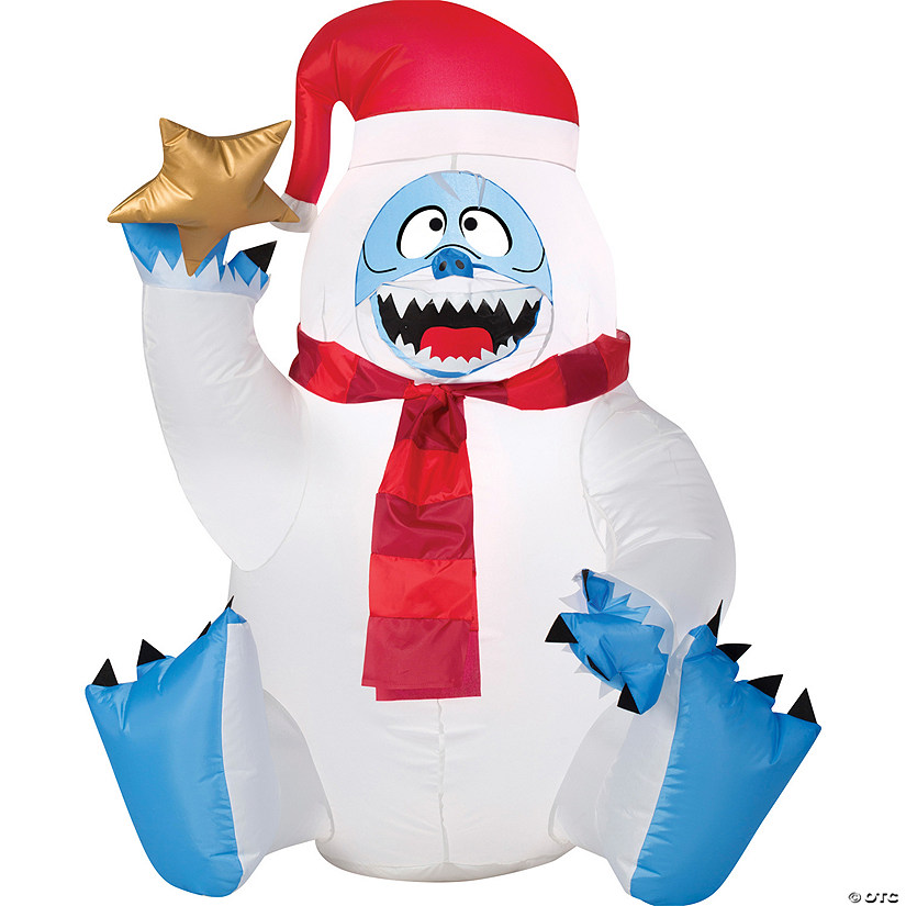 36" Blow Up Inflatable Rudolph the Red Nosed Reindeer® Sitting Bumble™ Holding Star Outdoor Yard