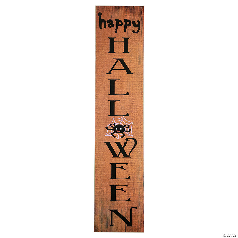 36" Orange Happy Halloween with Spider Wooden Porch Board Sign Decoration Image