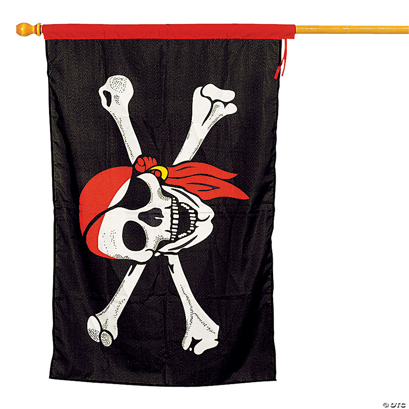 37&quot; x 2 ft. Large Cloth Pirate Flag Image