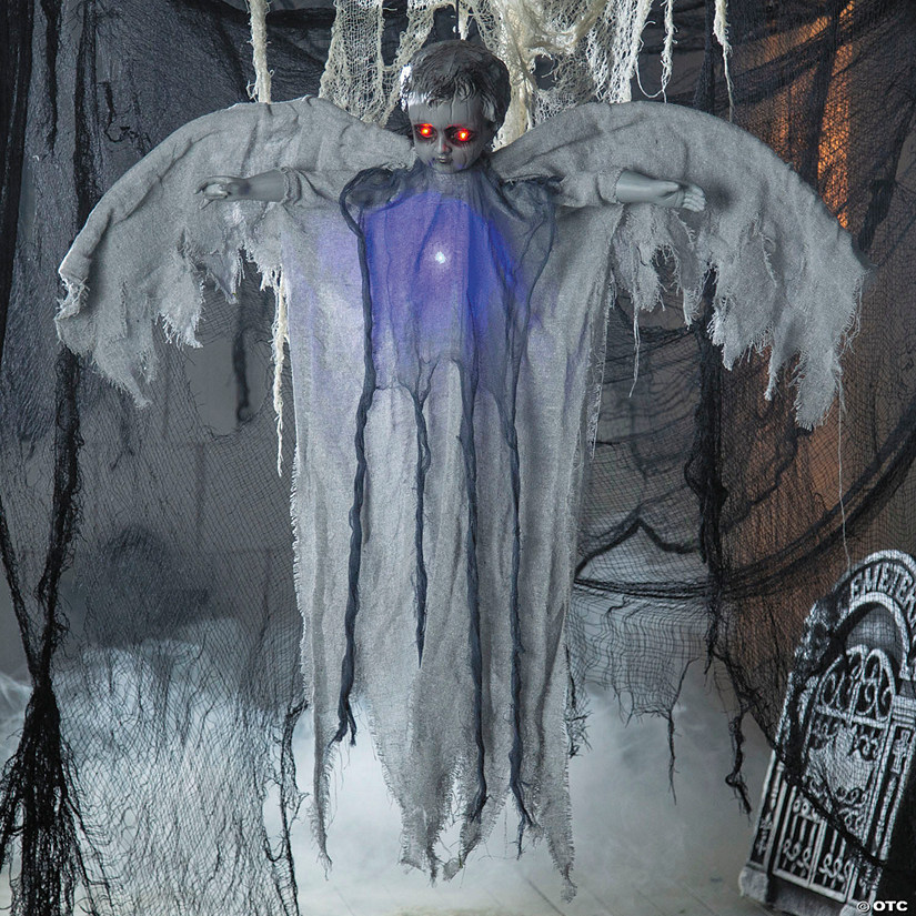 39 1/4" Animated Hanging Light-Up Angel Halloween Decoration Image