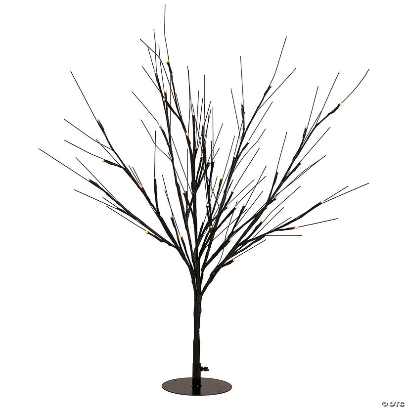 39" LED Lighted Black Halloween Twig Tree - Warm White Lights Image