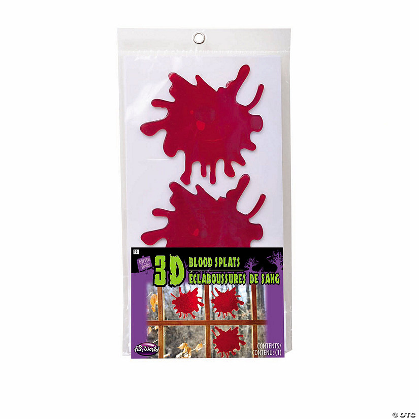 3D Blood Splats Red WIndow Clings Halloween Decoration Image