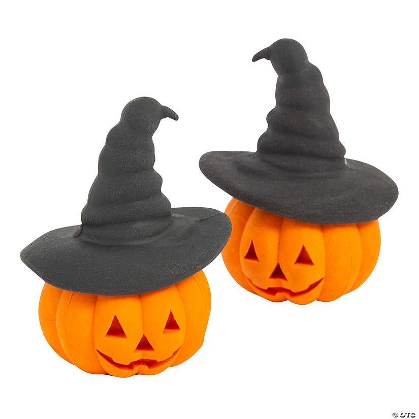3D Jack-O&amp;#8217;-Lantern Erasers - 24 Pc. Image