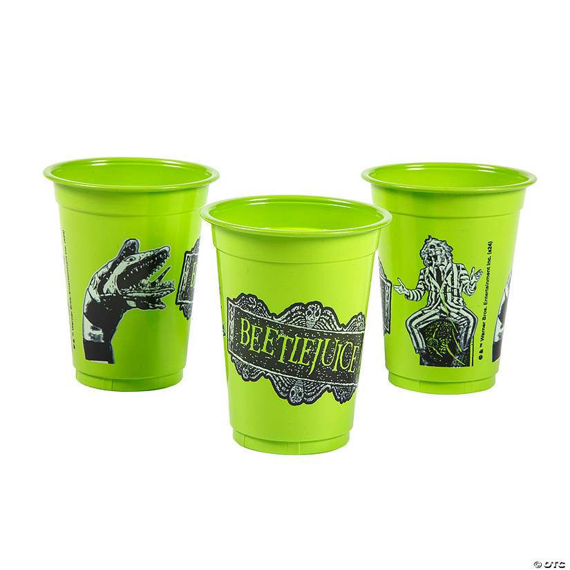 4 1/2&quot; 16 oz. Bulk 50 Ct. Beetlejuice&amp;#8482; Party Disposable Plastic Cups Image