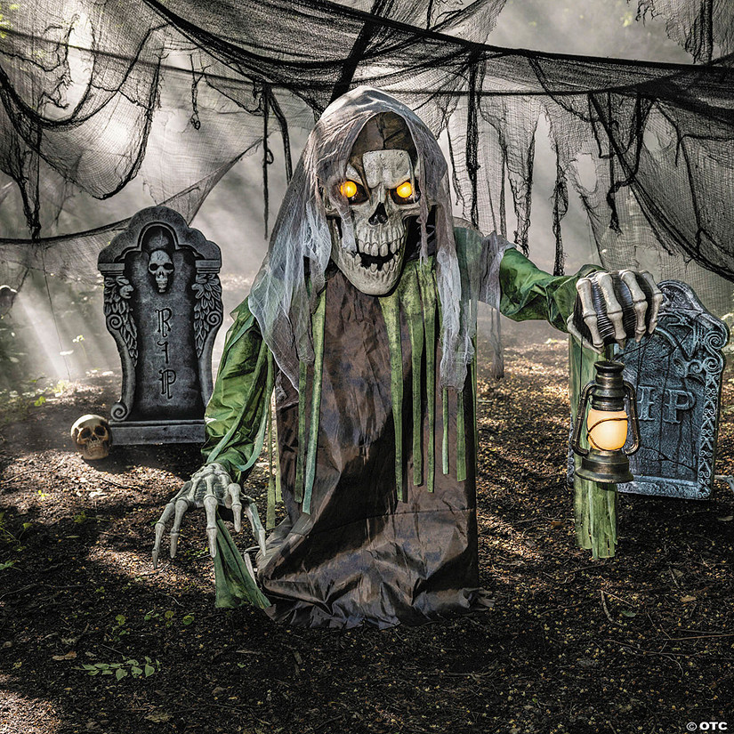 4 Ft. 10" Animated Light-Up Corroded Skeleton Reaper Image