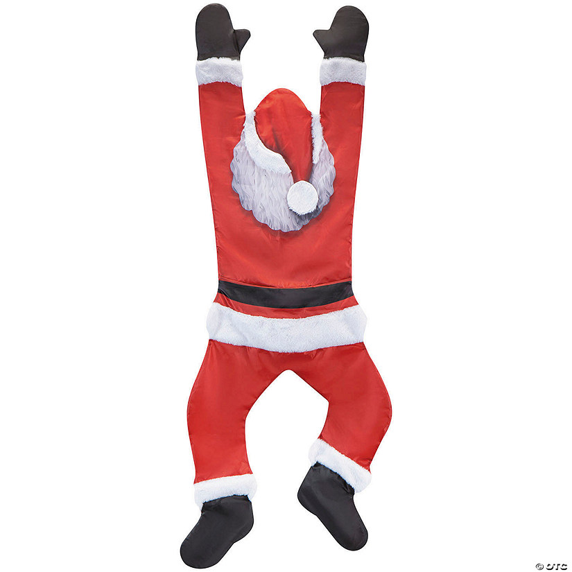 4 Ft. 11" Season Greeters Santa Hanging from the Gutter Christmas Outdoor Decoration Image
