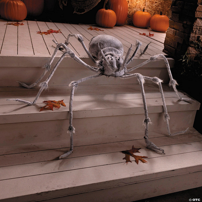 4 Ft. 5&quot; Grey Latex Spider Halloween Decoration Image