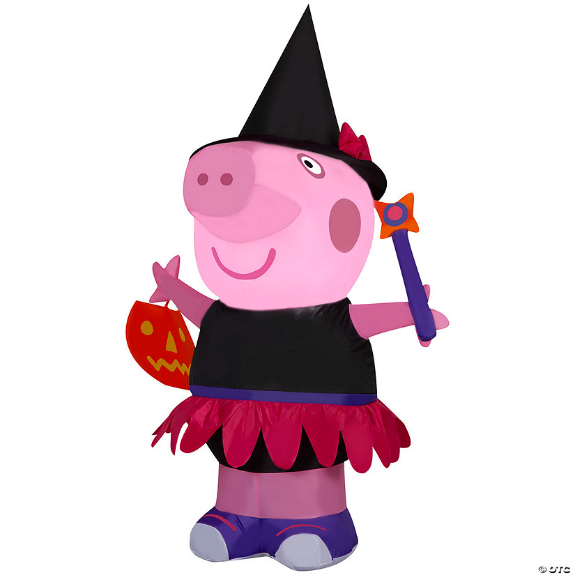 4 Ft. Airblown<sup>&#174;</sup> Blowup Inflatable Peppa Pig As Witch Halloween Outdoor Yard Decoration Image