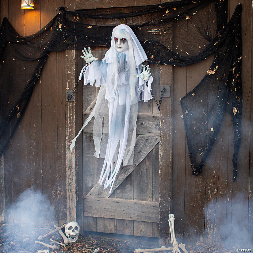 4 Ft. Hanging Ghostly Girl Animated Prop Image