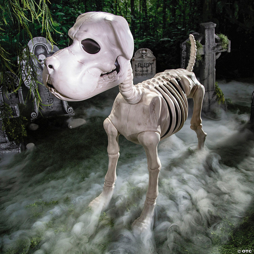 4 Ft. Standing Dog Skeleton Halloween Decoration Image