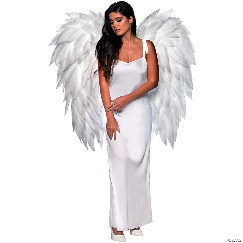 40" Featherless White Angel Wings Image