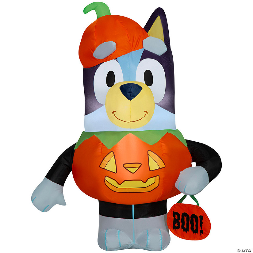 42&quot; Airblown&amp;#174; Blowup Inflatable Bluey in Pumpkin Costume Halloween Outdoor Yard Decoration Image