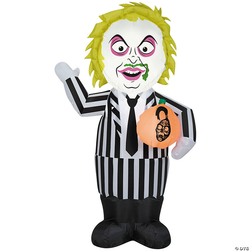 42" Airblown&amp;#174; Inflatable Beetlejuice&amp;#8482; Beetlejuice with Pumpkin Halloween Outdoor Yard Decoration Image