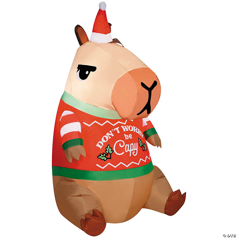 42&quot; Airblown&amp;#174; Inflatable Capybara with Christmas Sweater Outdoor Yard Decoration Image