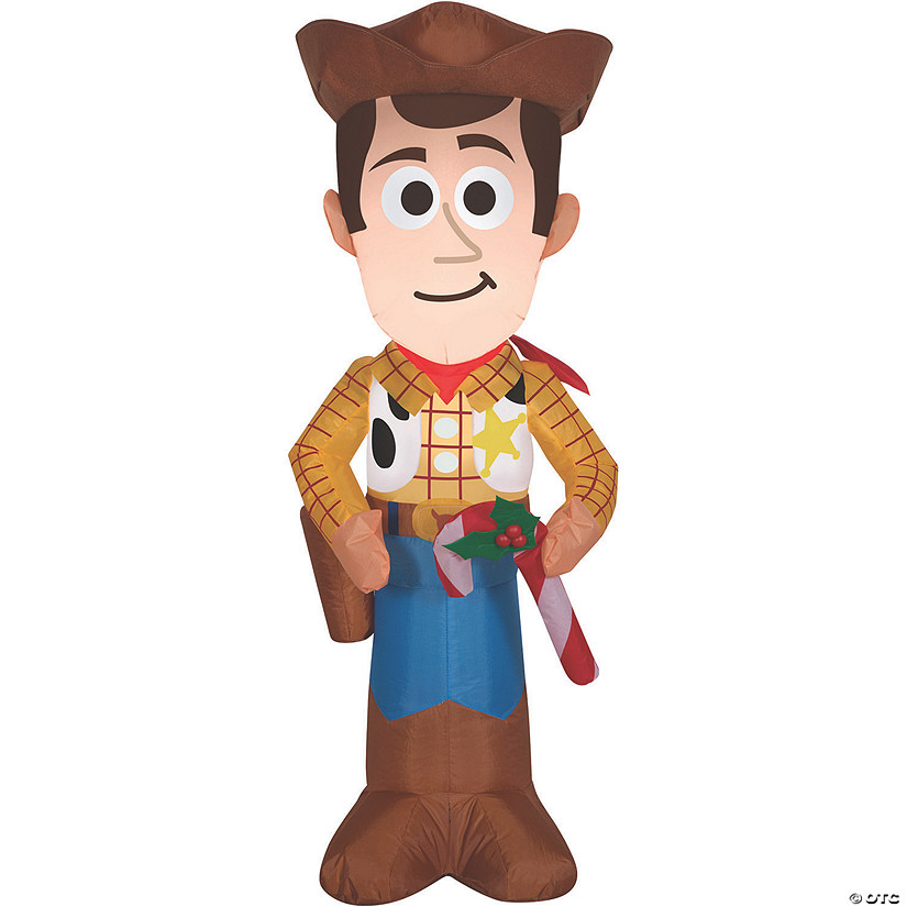 42&quot; Airblown&amp;#174; Inflatable Toy Story&amp;#8482; Woody with Candy Cane Outdoor Yard Decoration Image