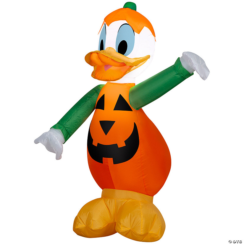 42" Airblown<sup>&#174;</sup> Blowup Inflatable Donald Duck in Pumpkin Costume Halloween Outdoor Yard Decoration Image
