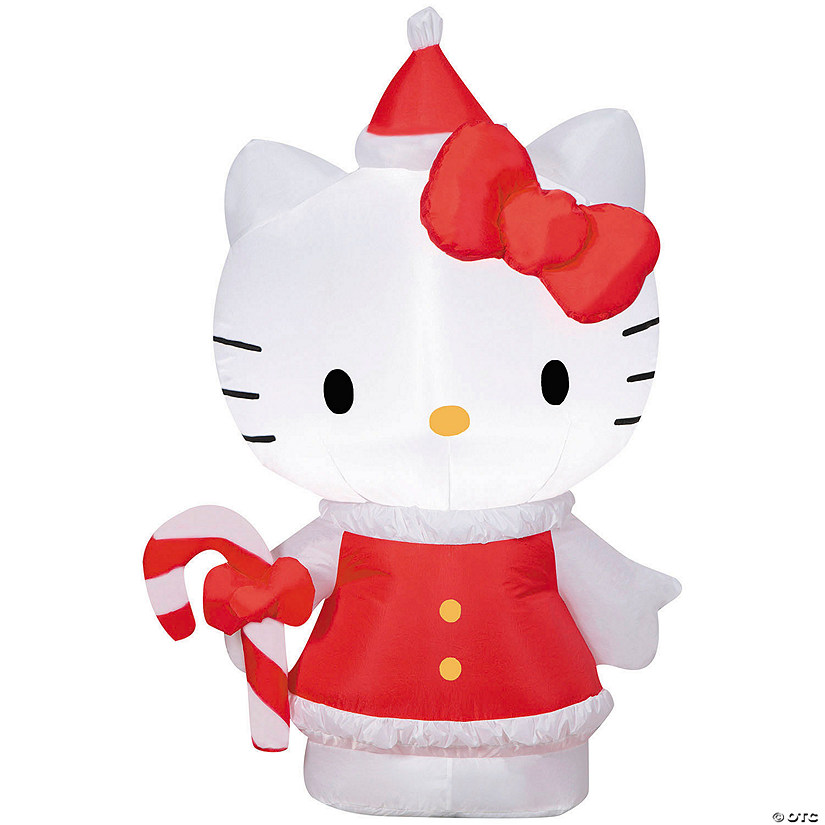 42&quot; Airblown&lt;sup&gt;&amp;#174;&lt;/sup&gt; Blowup Inflatable Hello Kitty&lt;sup&gt;&amp;#174;&lt;/sup&gt; in Holiday Dress with Built-In Lights Christmas Outdoor Yard Decoration Image