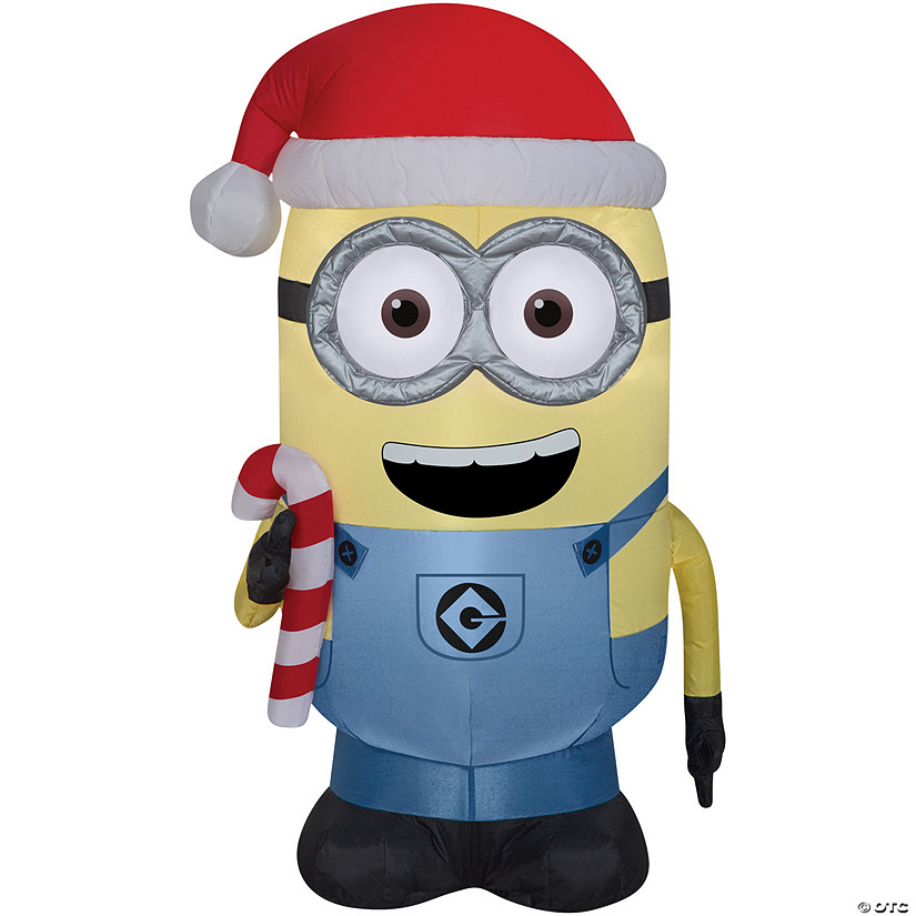 42" Blow Up Inflatable Despicable Me Dave With Candy Cane Outdoor Yard Decoration Image