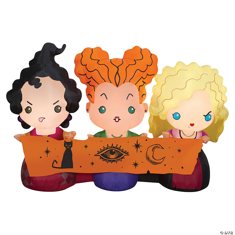 42&quot; Blow-Up Inflatable Hocus Pocus Sisters with Built-In LED Lights Outdoor Yard Decoration Image