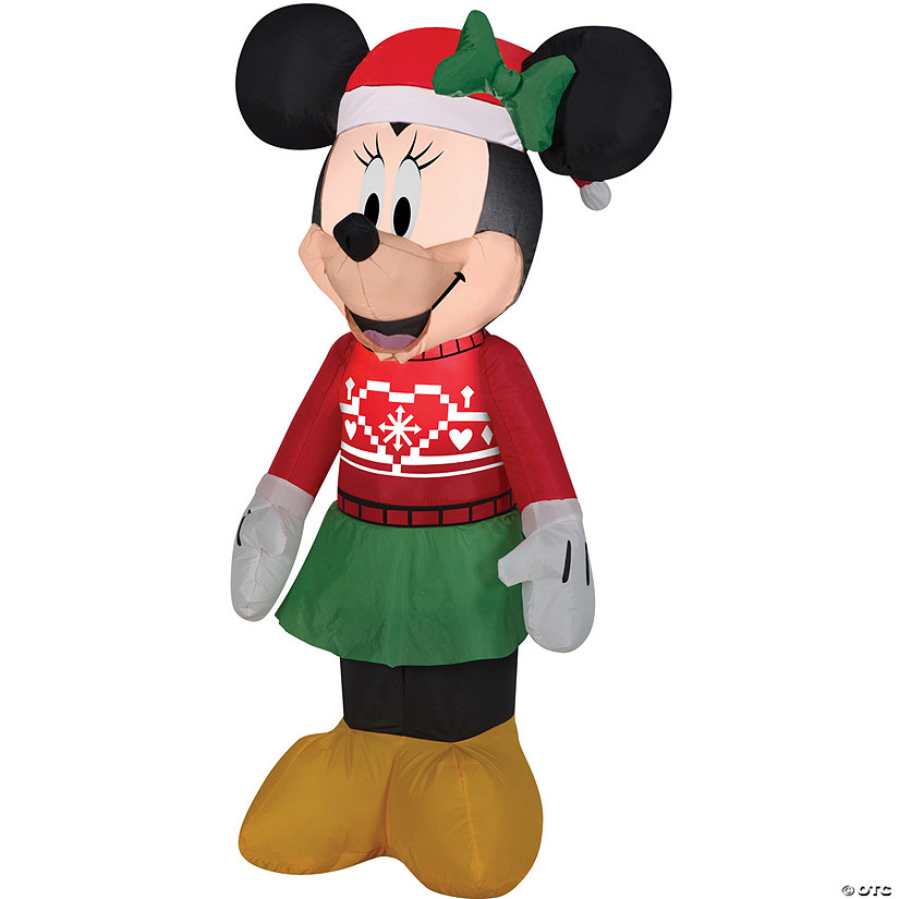 42&quot; Blow Up Inflatable Minnie Mouse Ugly Sweater Outdoor Yard Decoration Image