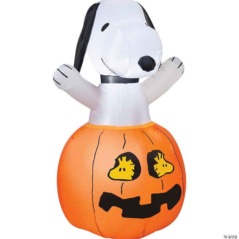 42" Blow-Up Inflatable Peanuts<sup>&#174;</sup> Snoopy Pumpkin with Built-In LED Lights Outdoor Yard Decoration Image