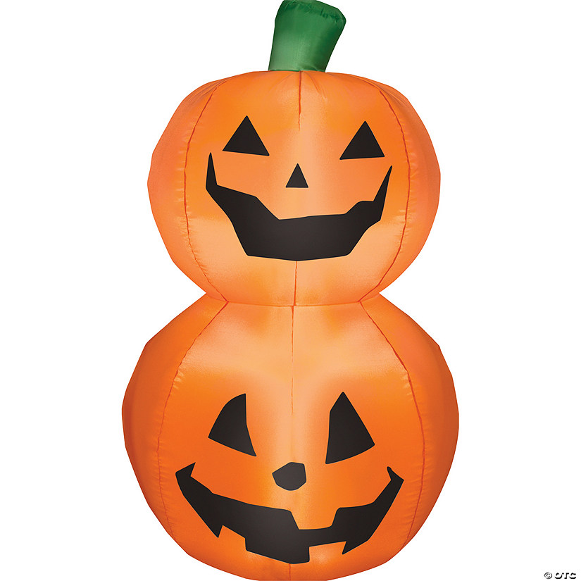 42" Blow-Up Inflatable Pumpkin Stack with Built-In LED Lights Outdoor Yard Decoration Image