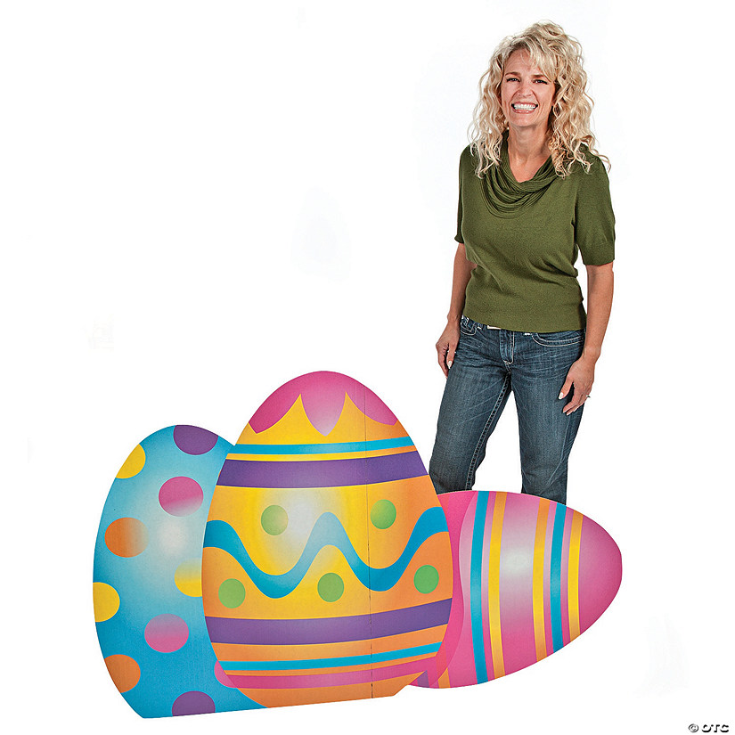 42&quot; Mixed Print Easter Eggs Cardboard Cutout Stand-Up Image