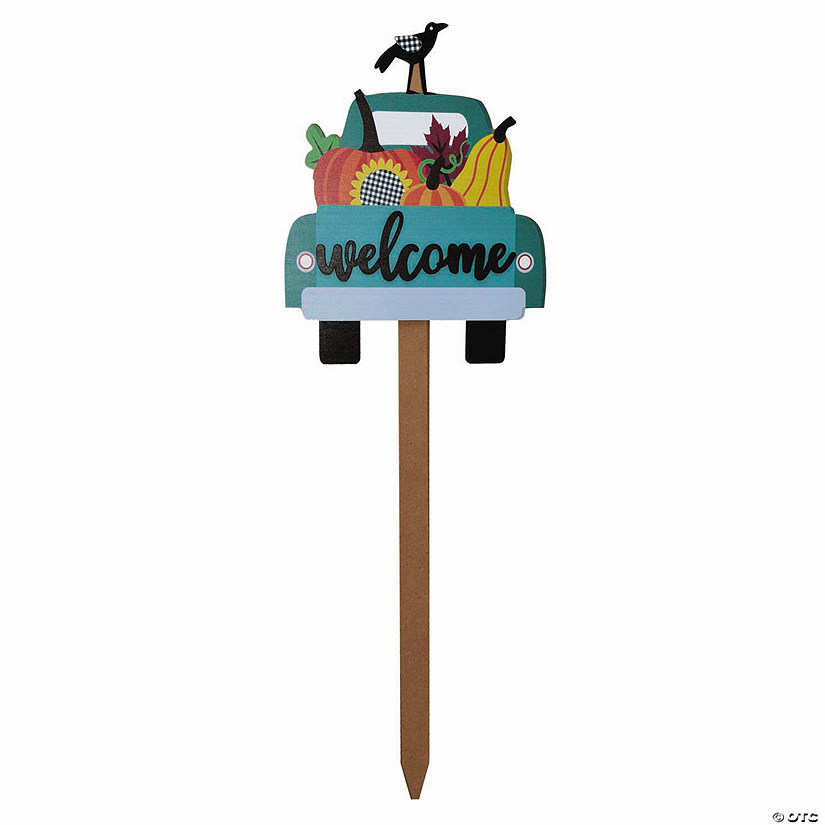 43" Welcome Truck Fall Harvest Yard Sign Image