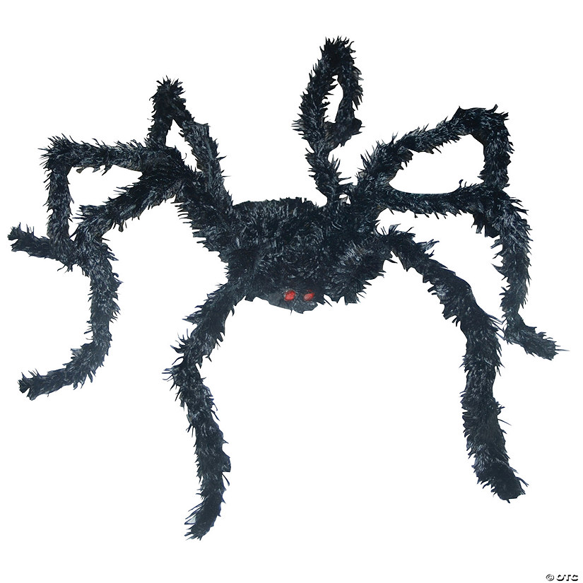44" Long Hair Black Spider Decorations Image