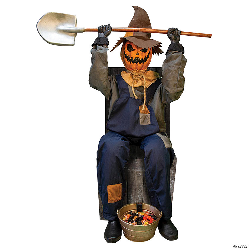 44" Smiling Jack Greeter with Chair Halloween Decoration Image