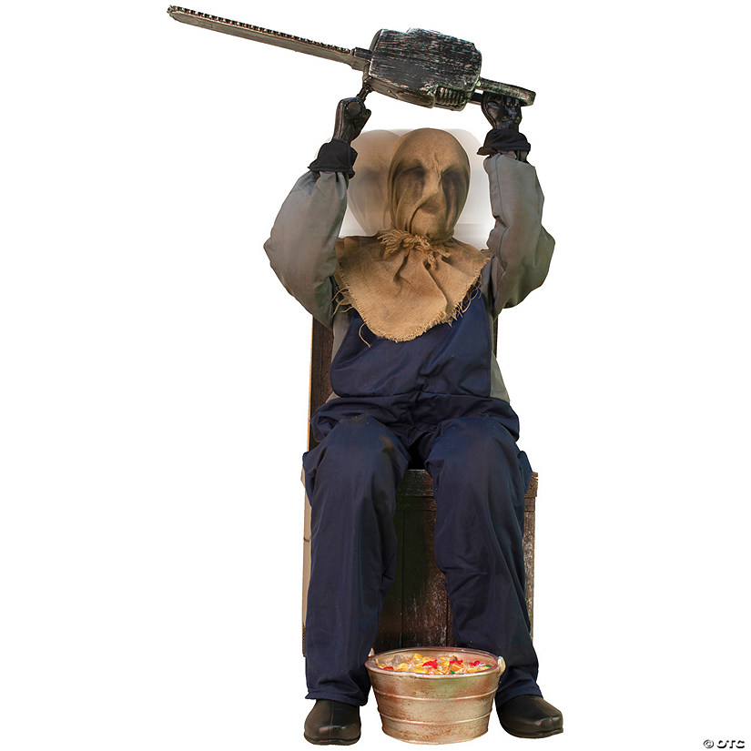 45" Seated Animated Chainsaw Greeter Prop Image