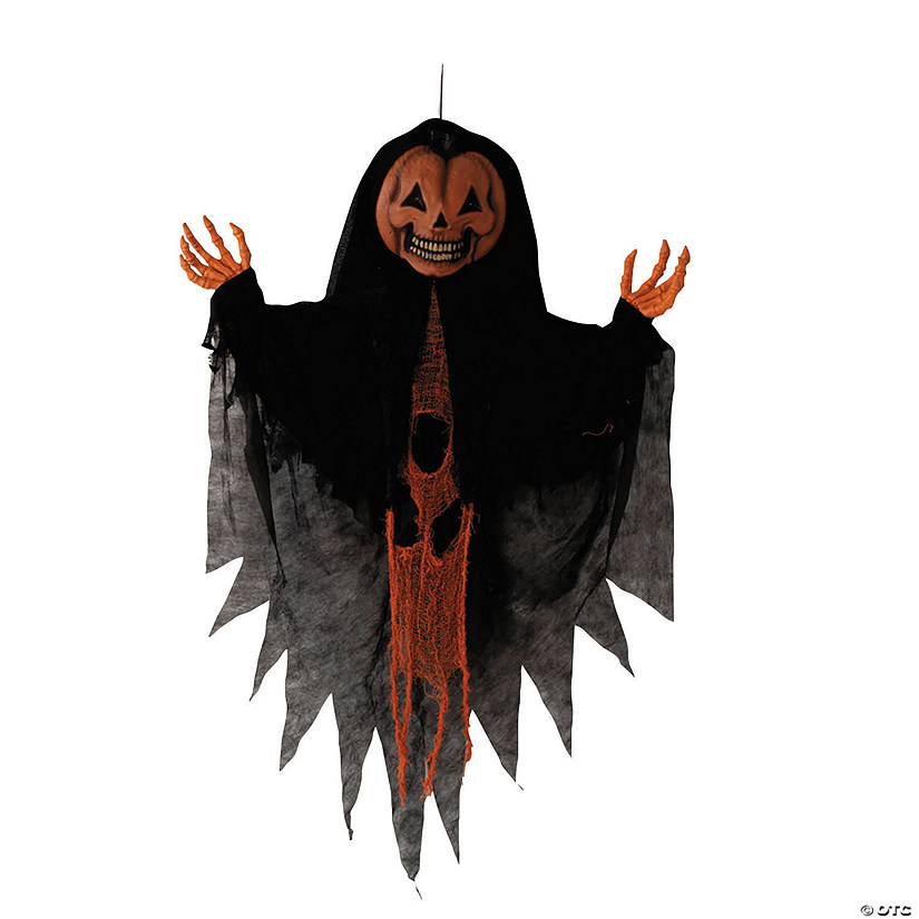 47 1/4" Shaking Hanging Orange Pumpkin Man Halloween Decoration Image