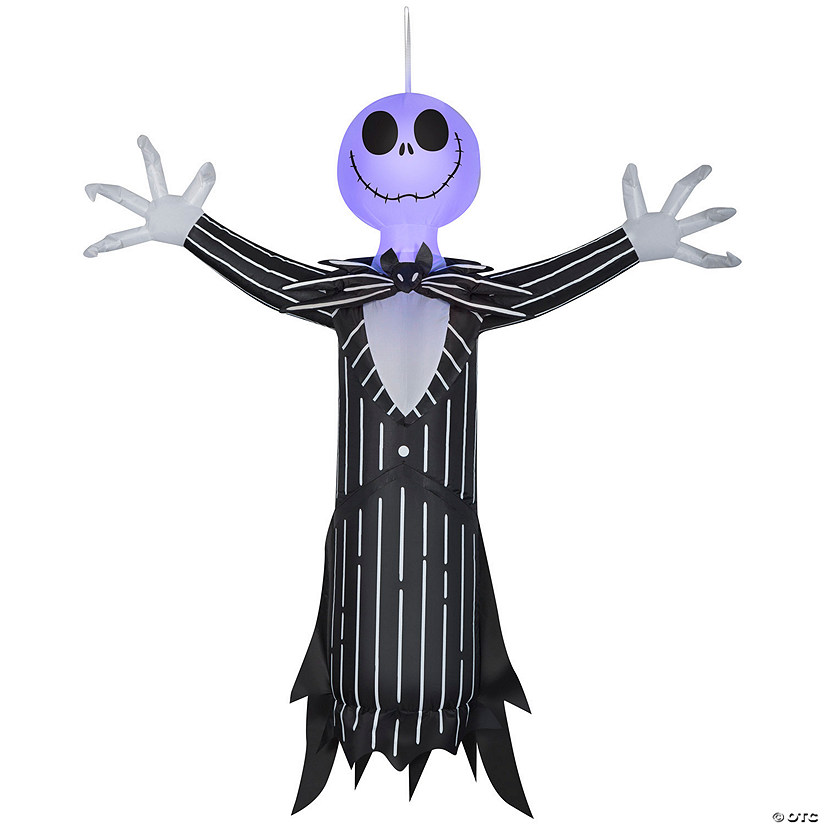 48" Airblown<sup>&#174;</sup> Blowup Inflatable Hanging Jack Skellington with Blinking Lights Halloween Outdoor Yard Decoration Image