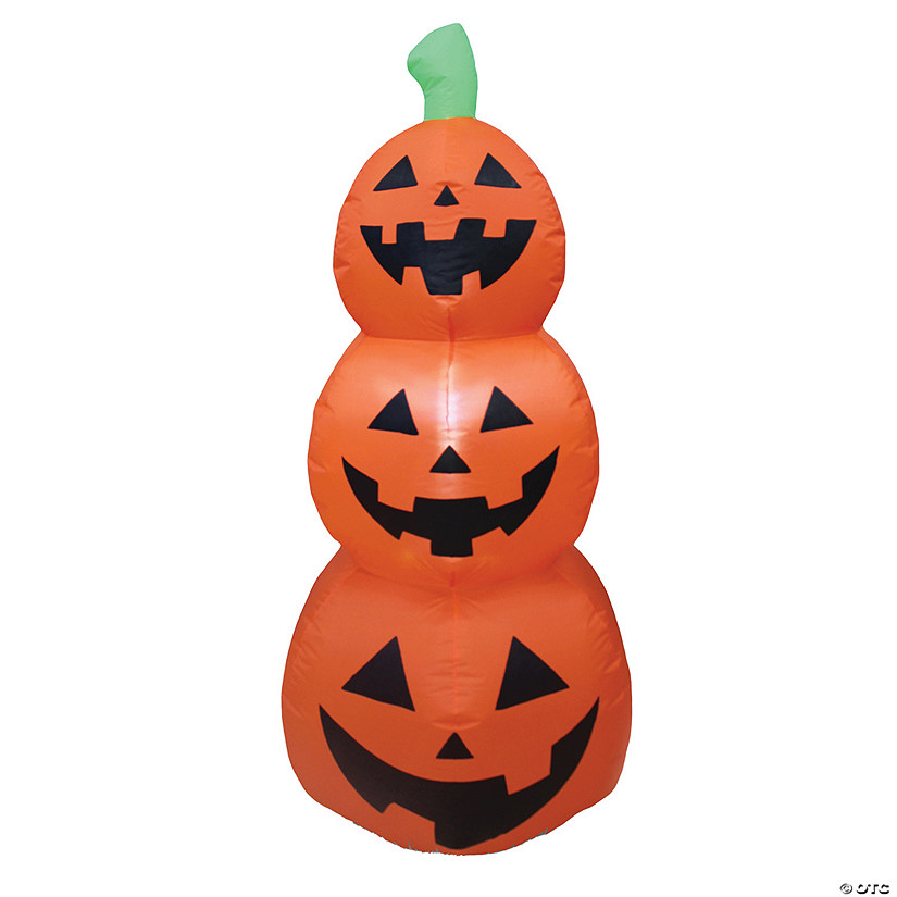48&quot; Blow Up Inflatable Pumpkin Stack Outdoor Halloween Yard Decoration Image