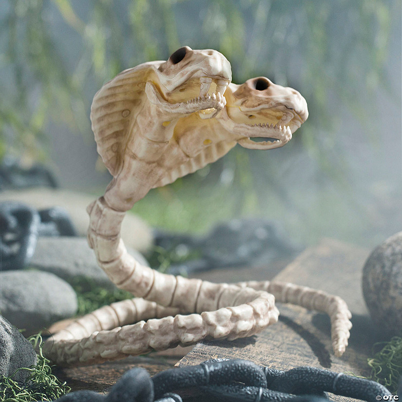 5 1/2&quot; Two-Headed Cobra Snake Skeleton Halloween Decoration Image