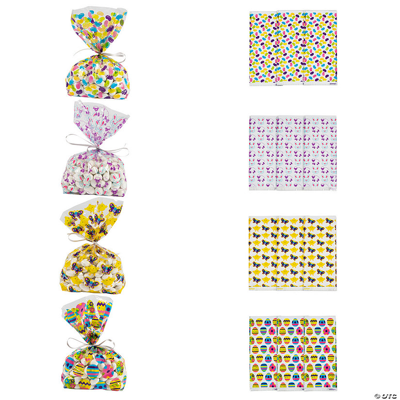 5 1/4" x 11" Easter Print Cellophane Treat Bags - 12 Pc. Image