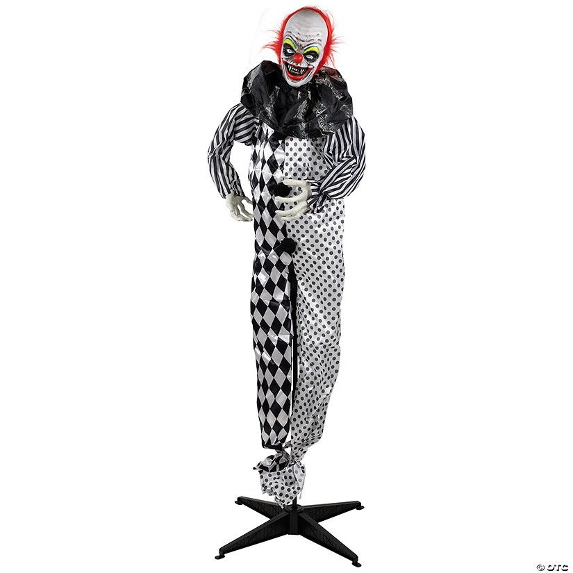 5.5' Animated Standing Clown with Glowing Eyes Halloween Decoration Image