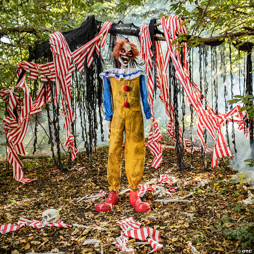 5' Animated Twitching Clown Halloween Decoration Image