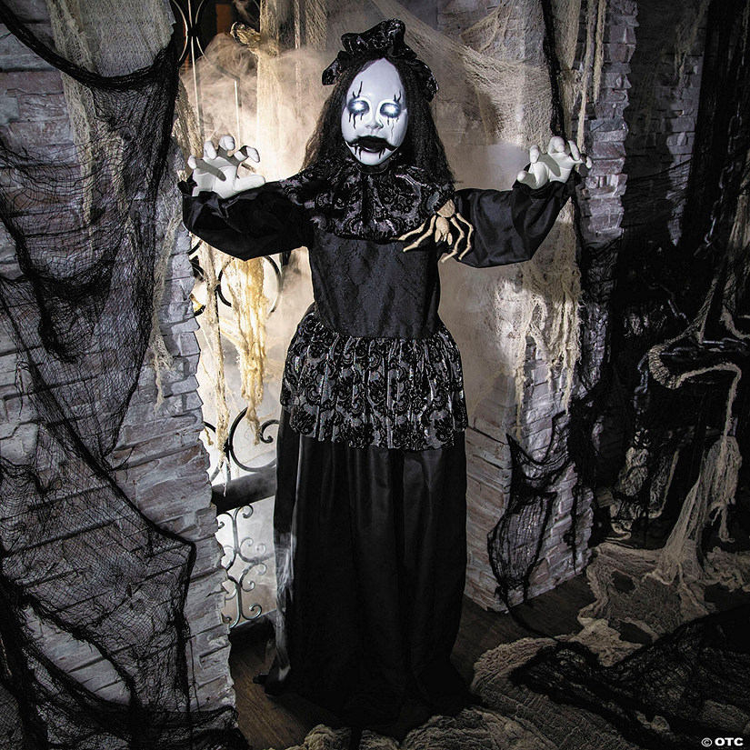 5 Ft. 2 3/4" Animated Standing Gothic Bride Halloween Decoration Image