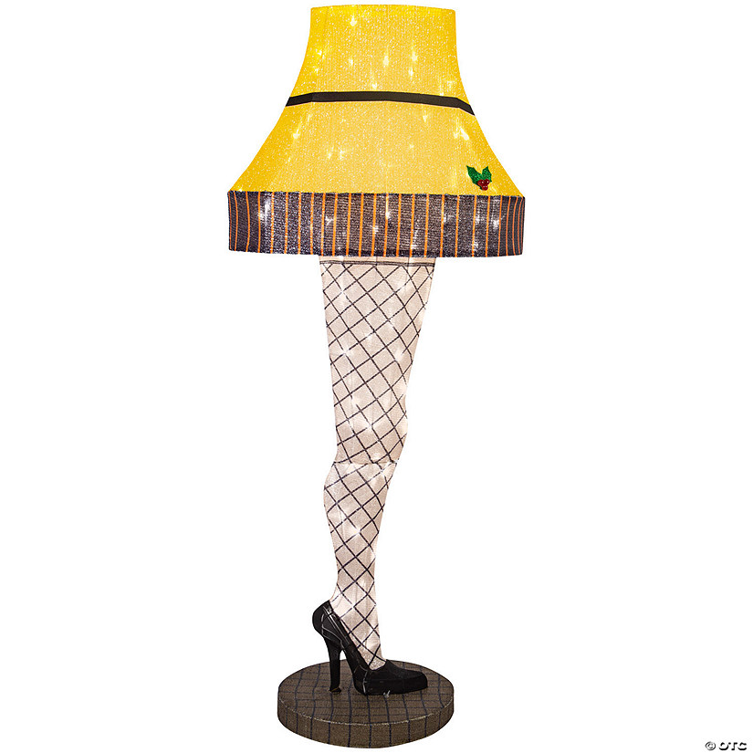 5 Ft. 3D A Christmas Story&#8482; Leg Lamp Tinsel Sculpture with Built-In Lights Christmas Outdoor Yard Decoration Image