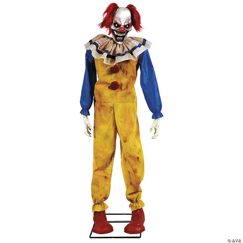 5 Ft. Animated Light-Up Twitching Clown Halloween Decoration Image