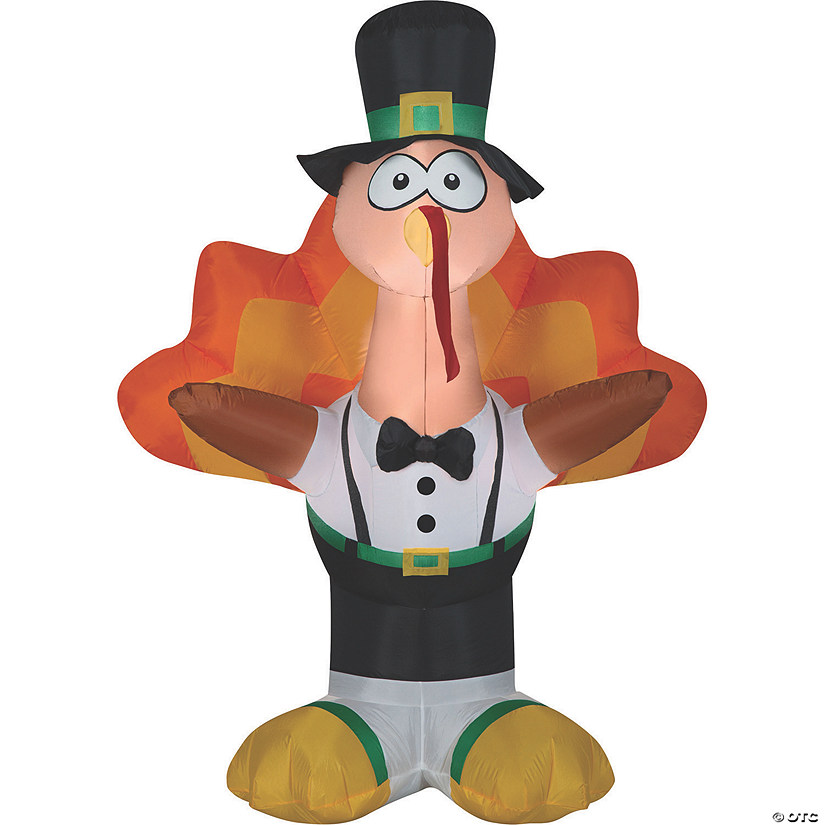 5 Ft. Blow-Up Inflatable Harvest Dressed Turkey Outdoor Yard Decoration Image
