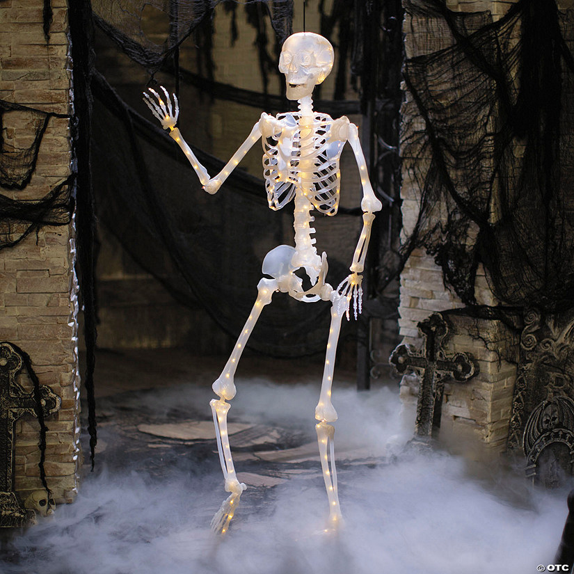 5 Ft. Light-Up Translucent Plastic Skeleton Decoration Image