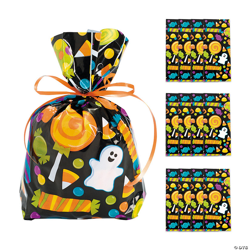 5" x 11 1/2" Halloween Ghost Cellophane Treat Bags - 12 Pc. Image