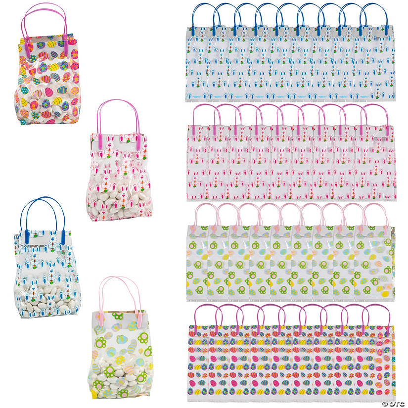 5" x 9 1/4" Colorful Easter Pattern Plastic  Goody Bags - 36 Pc. Image